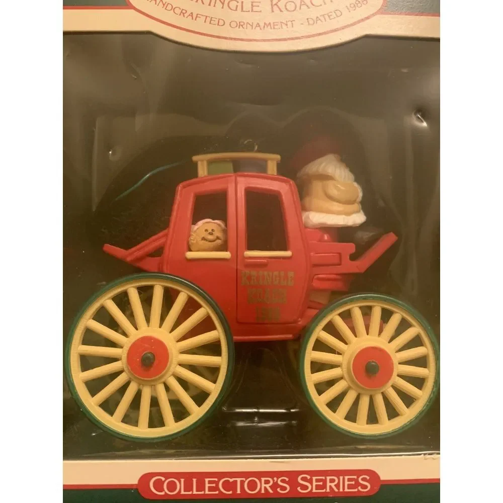 Vintage Hallmark 1988 Here Comes Santa 10th Kringle‎ Koach Ornament Stage Coach